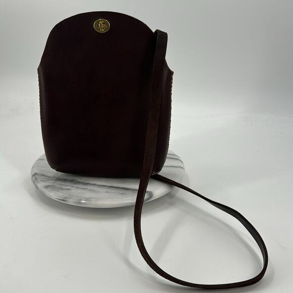 Under the tree Brown leather minimalist crossbody bag - Picture 4 of 9